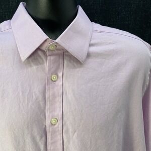 Charles Tyrwhitt Mens 18/37 Slim Fit Button Up Dress Shirt Pink Long Sleeve